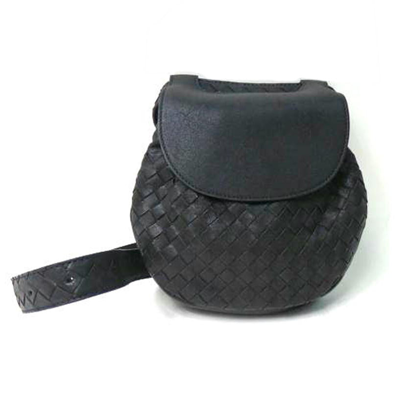 BOTTEGA VENETA ボッテガベネタ/イントレチャートウエストポーチ/黒/ベルトバッグ/B05*******/ボッテガ/Aランク/84【中古】