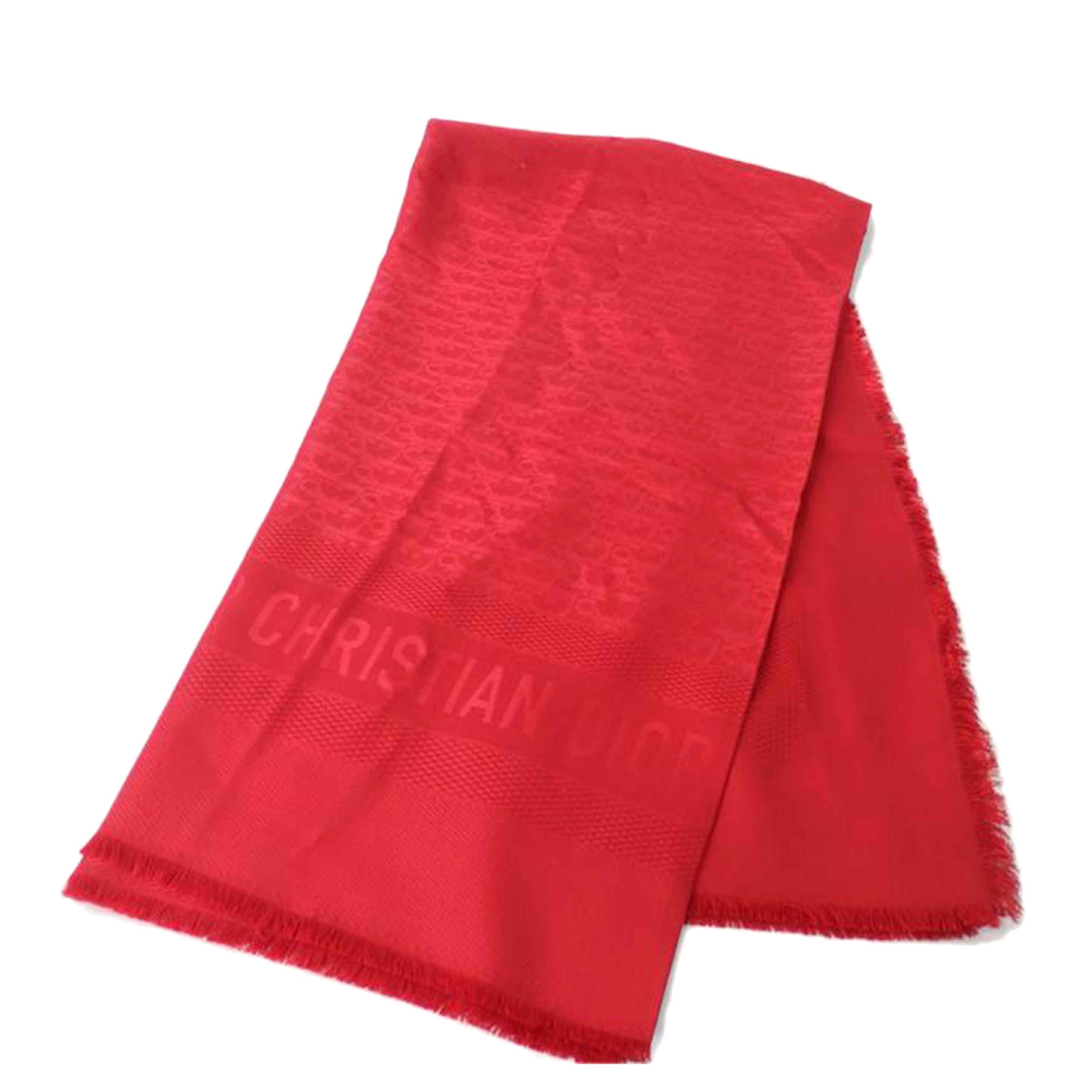 Christian Dior クリスチャンディオール/トロッタースカーフ/ウール70%シルク30%/赤//Aランク/84