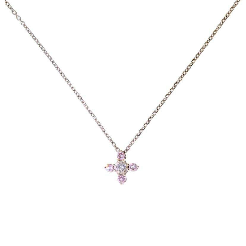 /K18WGダイヤネックレスD0.18ct/9261180053557//Aランク/75