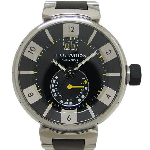 LV ルイヴィトン/タンブール インブラック/パワーリザーブ/デイト/自動巻き/Q109G//SI0016/Aランク/04