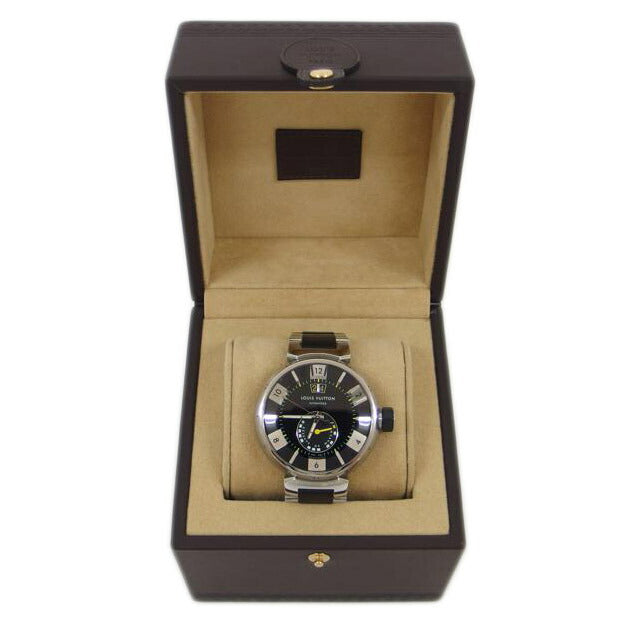 LV ルイヴィトン/タンブール インブラック/パワーリザーブ/デイト/自動巻き/Q109G//SI0016/Aランク/04