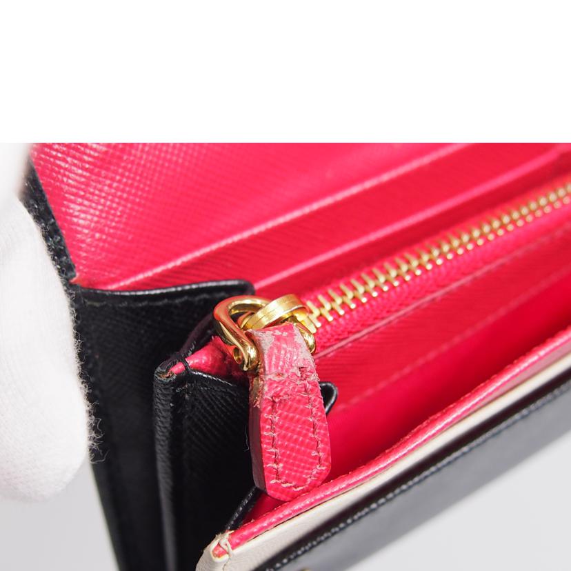 PRADA プラダ/SAFFIANOMULTIC NERO+PEONIA/1M1132//Bランク/76