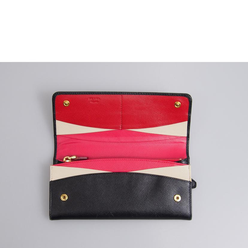 PRADA プラダ/SAFFIANOMULTIC NERO+PEONIA/1M1132//Bランク/76