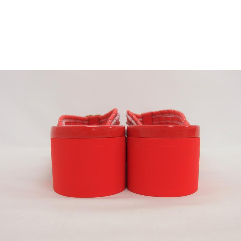 CHANEL シャネル/ココマーク/パイル地/ミュールサンダル/レッドオレンジ//Aランク/04