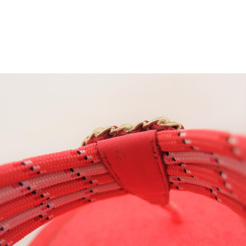 CHANEL シャネル/ココマーク/パイル地/ミュールサンダル/レッドオレンジ//Aランク/04