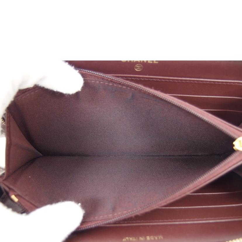 CHANEL シャネル ココマーク ゴールド金具/マトラッセ/キャビアスキン/ラウンドファスナー長財布/ブラック//284*****/ABランク/04