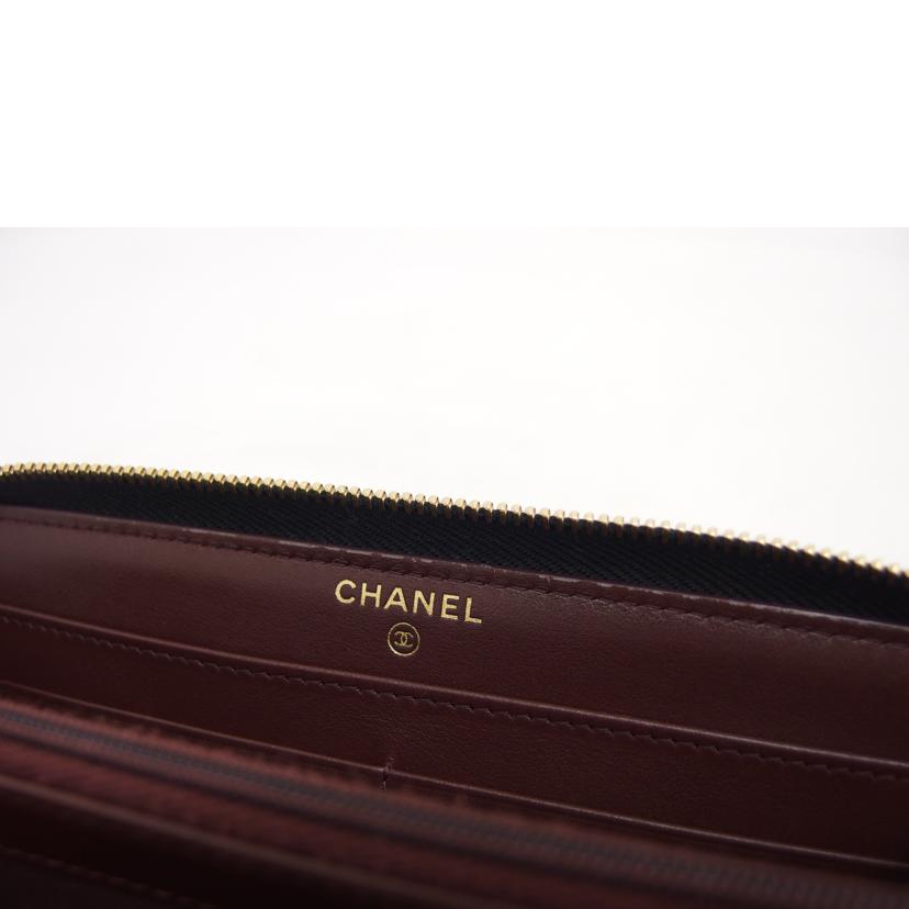 CHANEL シャネル ココマーク ゴールド金具/マトラッセ/キャビアスキン/ラウンドファスナー長財布/ブラック//284*****/ABランク/04