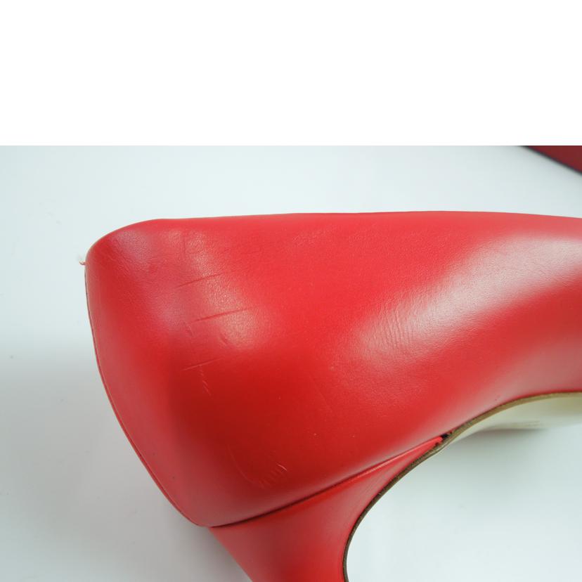 Salvatore Ferragamo/Salvatore Ferragamo パテントレザーローヒールパンプス レッド サイズ5 1/2/DG79004-655(EMY55)//ABランク/83