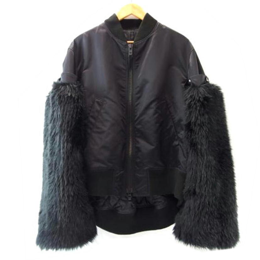YOJI YAMAMOTO/YOJI YAMAMONO MA-1 ファー取り外し可能 ブラック サイズ2/FM J52 804//ABランク/83