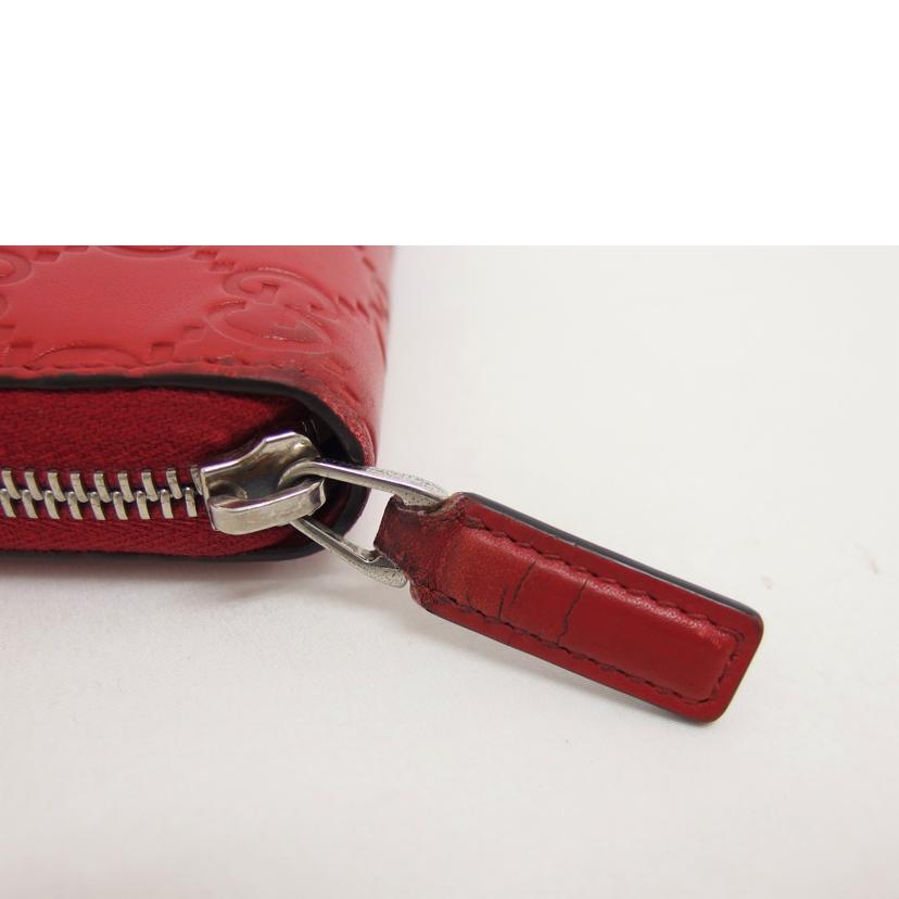 GUCCI グッチ/グッチシマウェブ/ラウンドファスナー長財布/レッド/408831//493075/Bランク/04