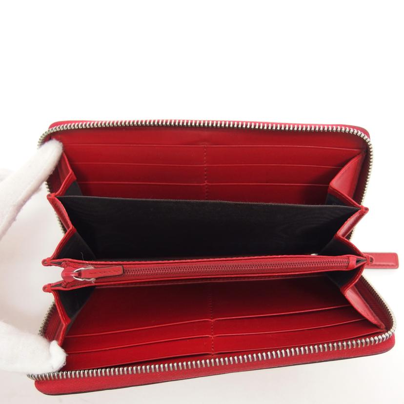 GUCCI グッチ/グッチシマウェブ/ラウンドファスナー長財布/レッド/408831//493075/Bランク/04