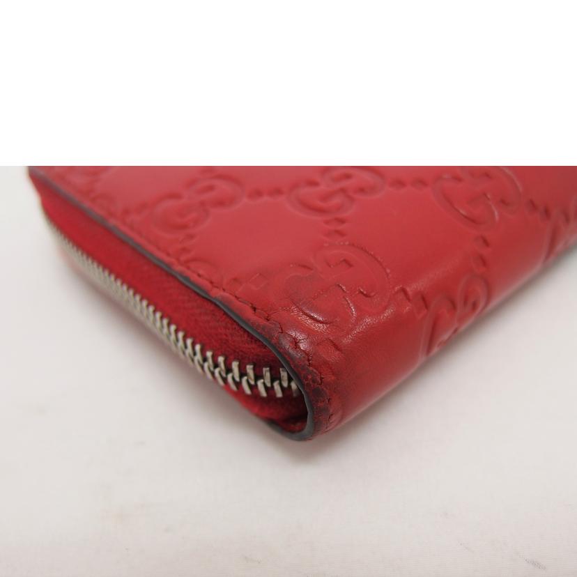 GUCCI グッチ/グッチシマウェブ/ラウンドファスナー長財布/レッド/408831//493075/Bランク/04
