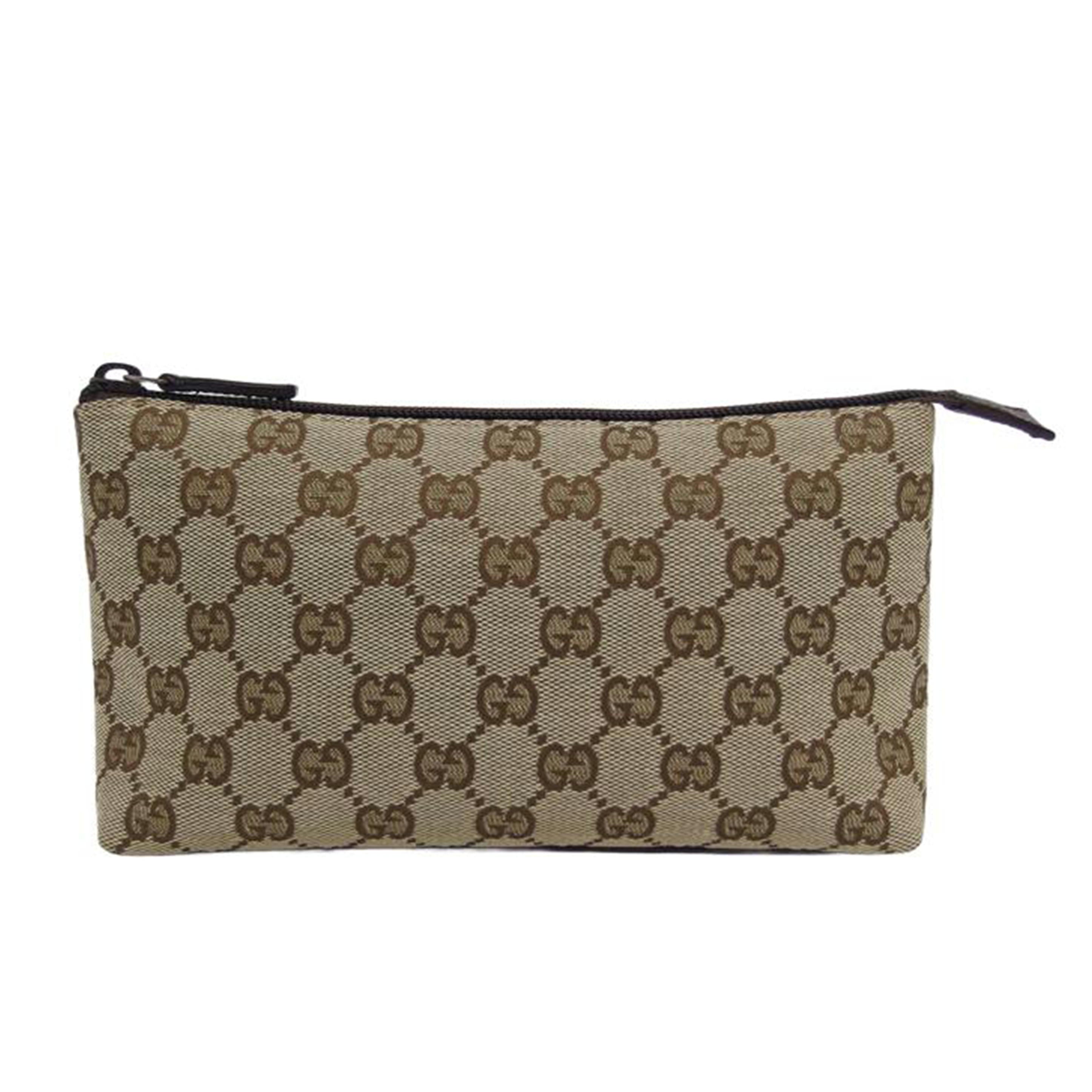GUCCI グッチ マルチポーチ/GGキャンバス/コスメポーチ/ベージュ×ブラウン/115238//200***/Aランク/04