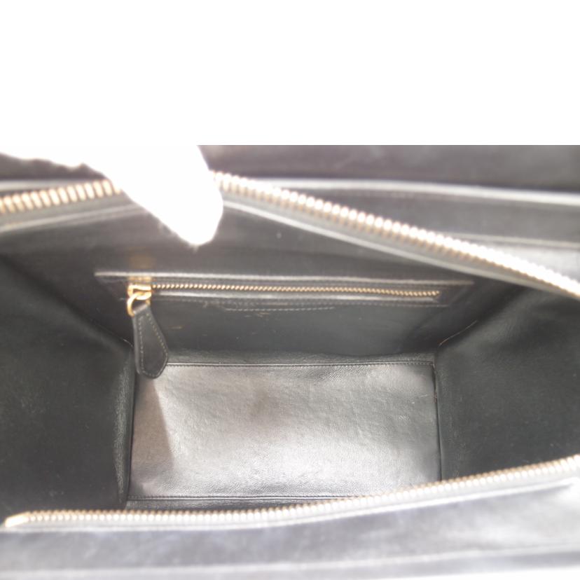 CELINE セリーヌ ハンド トート アイボリー×ブラック×ブラウン レディース/ラゲージマイクロショッパー/トリコロール/167793//F-GA-0134/ABランク/69