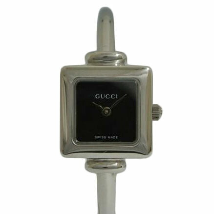 GUCCI グッチ/レディースQZバングルウォッチ 銀黒/1900L//0081055/ABランク/87