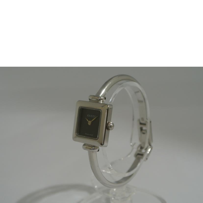 GUCCI グッチ/レディースQZバングルウォッチ 銀黒/1900L//0081055/ABランク/87