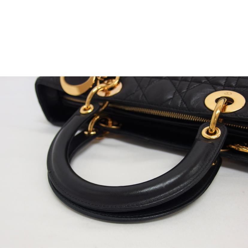 Dior ディオール/レディディオール/カナージュラージ/ラムスキンハンドバッグ/ブラック//MA0997/ABランク/04