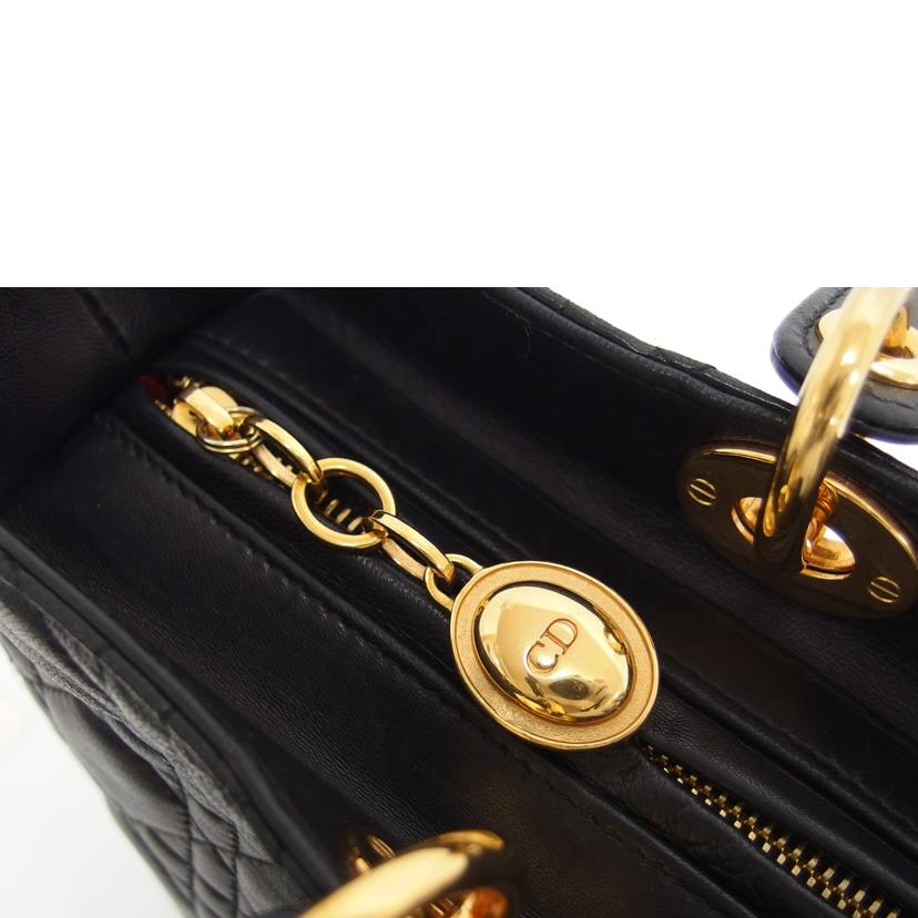 Dior ディオール/レディディオール/カナージュラージ/ラムスキンハンドバッグ/ブラック//MA0997/ABランク/04