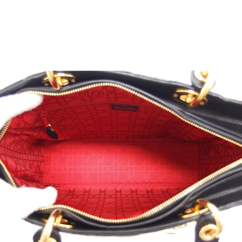 Dior ディオール/レディディオール/カナージュラージ/ラムスキンハンドバッグ/ブラック//MA0997/ABランク/04