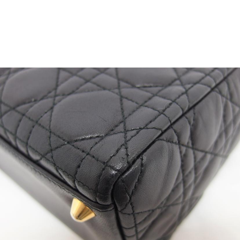 Dior ディオール/レディディオール/カナージュラージ/ラムスキンハンドバッグ/ブラック//MA0997/ABランク/04