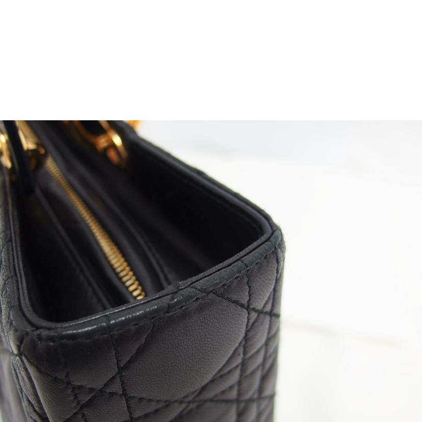 Dior ディオール/レディディオール/カナージュラージ/ラムスキンハンドバッグ/ブラック//MA0997/ABランク/04