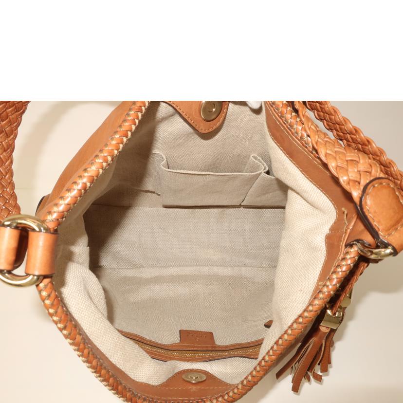 GUCCI グッチ/ワンショルダーレザーバッグ タッセル付き キャンバス ブラウン系/257026//203***/Bランク/65