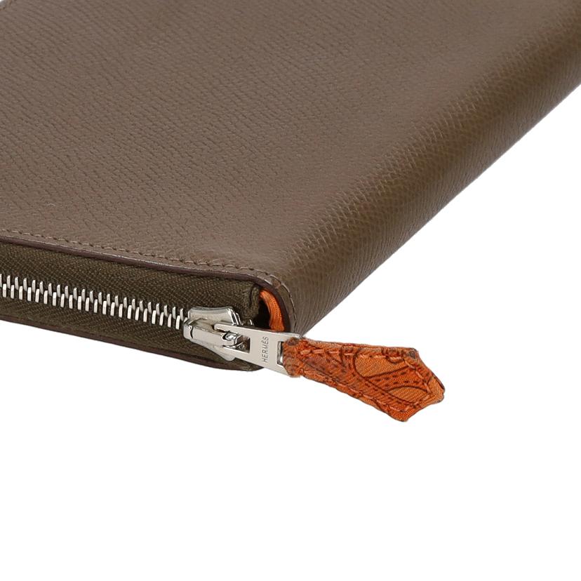 HERMES エルメス/アザップロングシルクイン/ヴォーエプソン/ブラウン//AR□*/ABランク/75