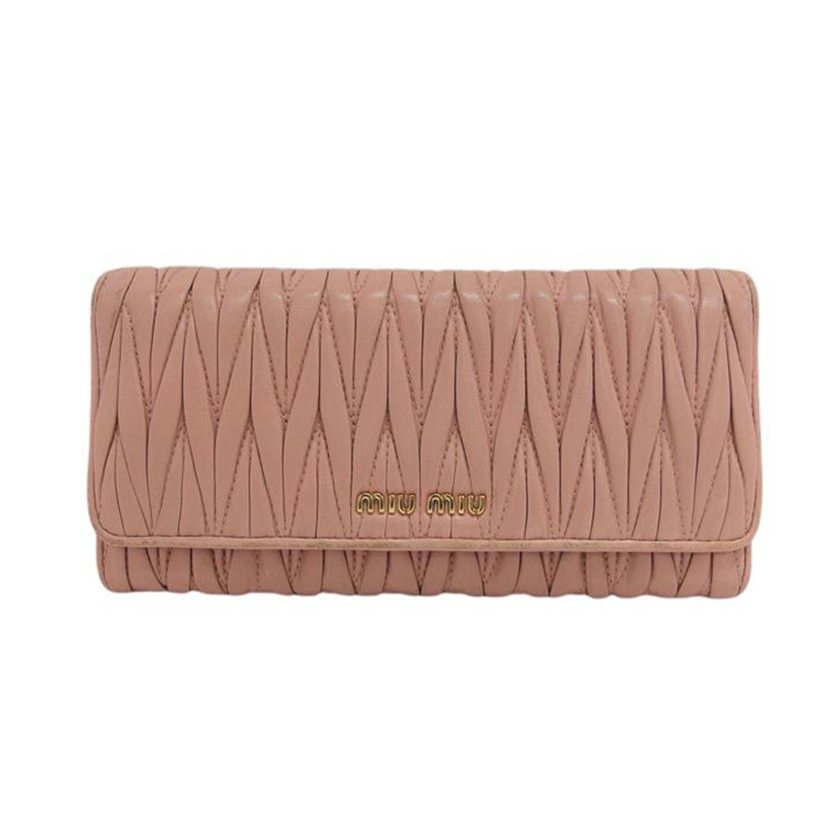 miu miu ミュウミュウ/マテラッセ/Wホック二つ折り長財布/ピンク/5MH109//197A/Bランク/04