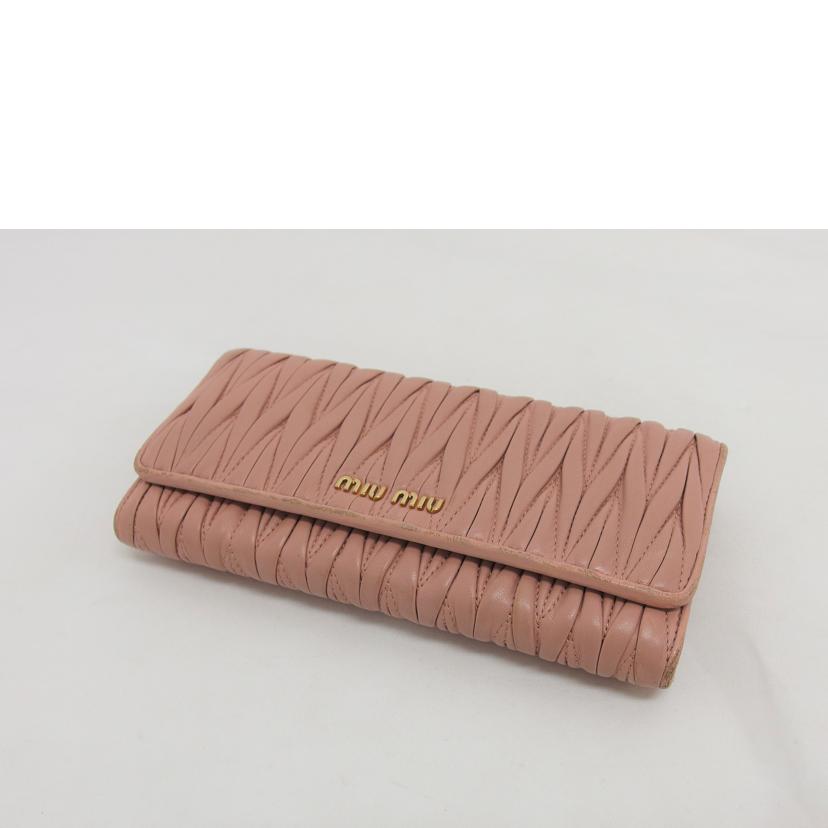 miu miu ミュウミュウ/マテラッセ/Wホック二つ折り長財布/ピンク/5MH109//197A/Bランク/04