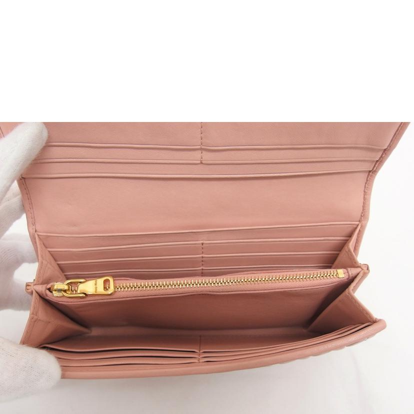 miu miu ミュウミュウ/マテラッセ/Wホック二つ折り長財布/ピンク/5MH109//197A/Bランク/04