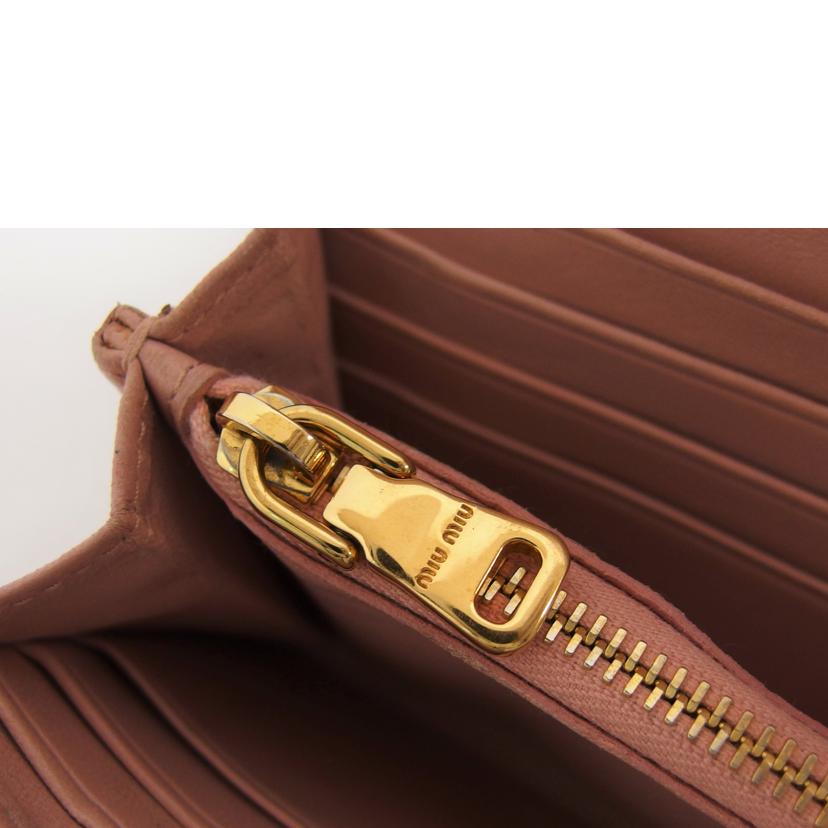 miu miu ミュウミュウ/マテラッセ/Wホック二つ折り長財布/ピンク/5MH109//197A/Bランク/04