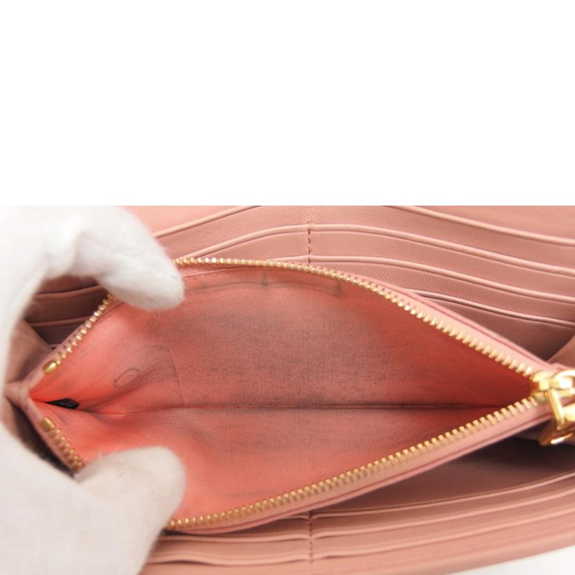 miu miu ミュウミュウ/マテラッセ/Wホック二つ折り長財布/ピンク/5MH109//197A/Bランク/04