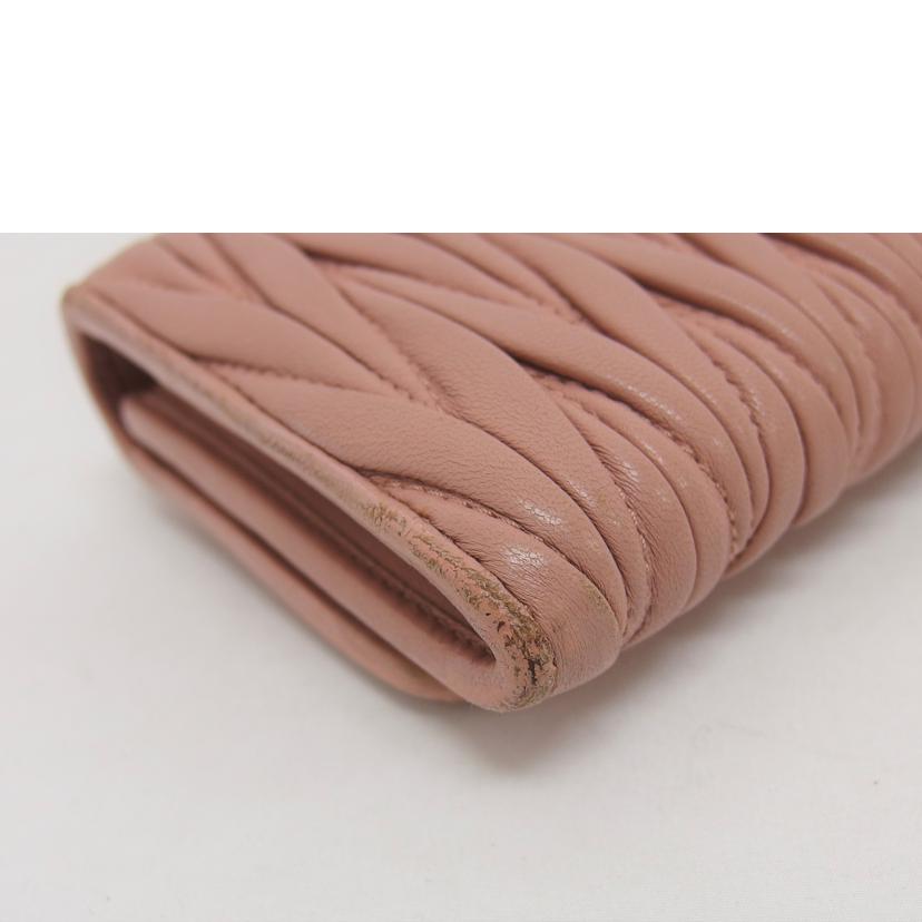 miu miu ミュウミュウ/マテラッセ/Wホック二つ折り長財布/ピンク/5MH109//197A/Bランク/04