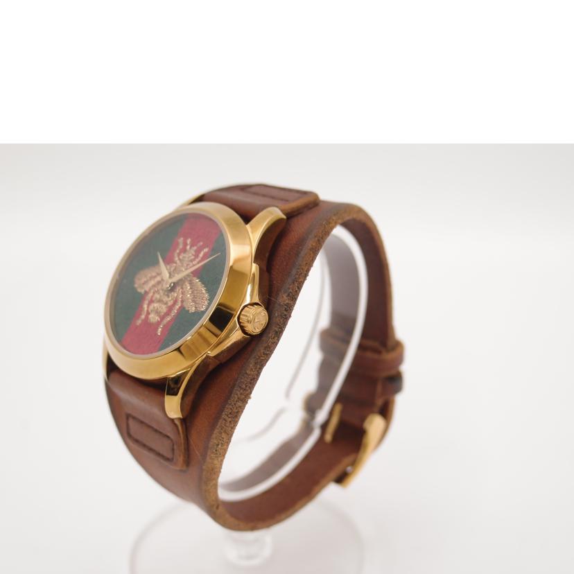 GUCCI グッチ 腕時計 メンズ シェリーライン ビー 革ベルト/ル・マルシェ・デ・メルヴェイユ/クォーツ/YA126455//16549624/Bランク/69