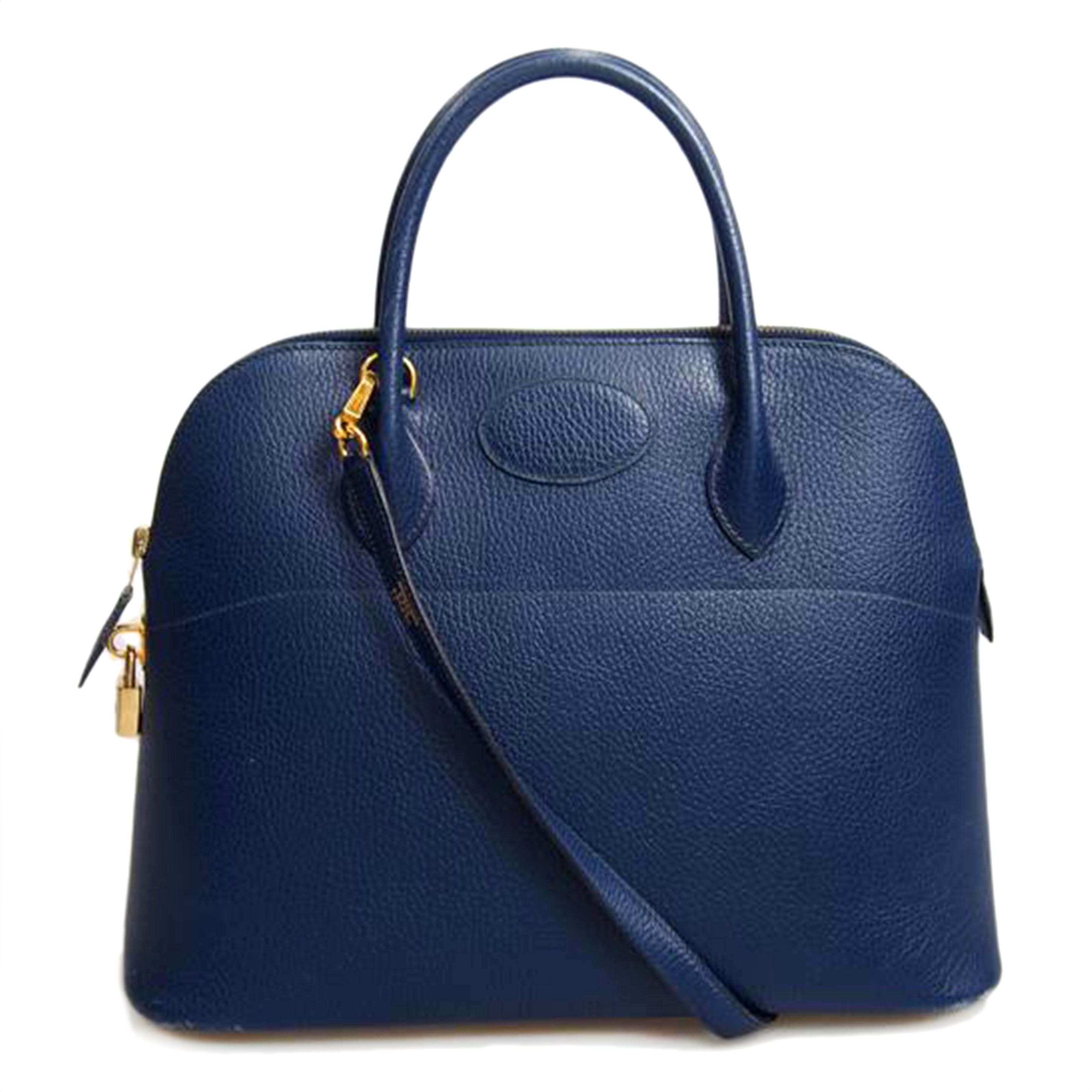 HERMES エルメス/ボリード37 /ネイビー//○Y刻印/Bランク/76