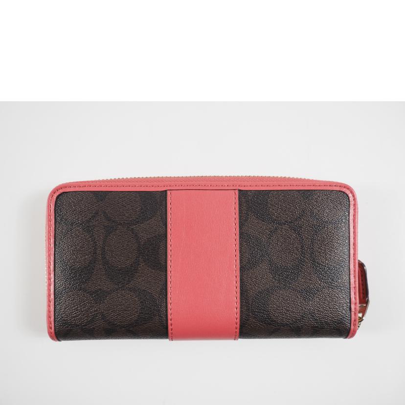 COACH コーチ/ラウンドZIP長財布/シグネチャーストライプ/濃茶xP/F54630//Bランク/79