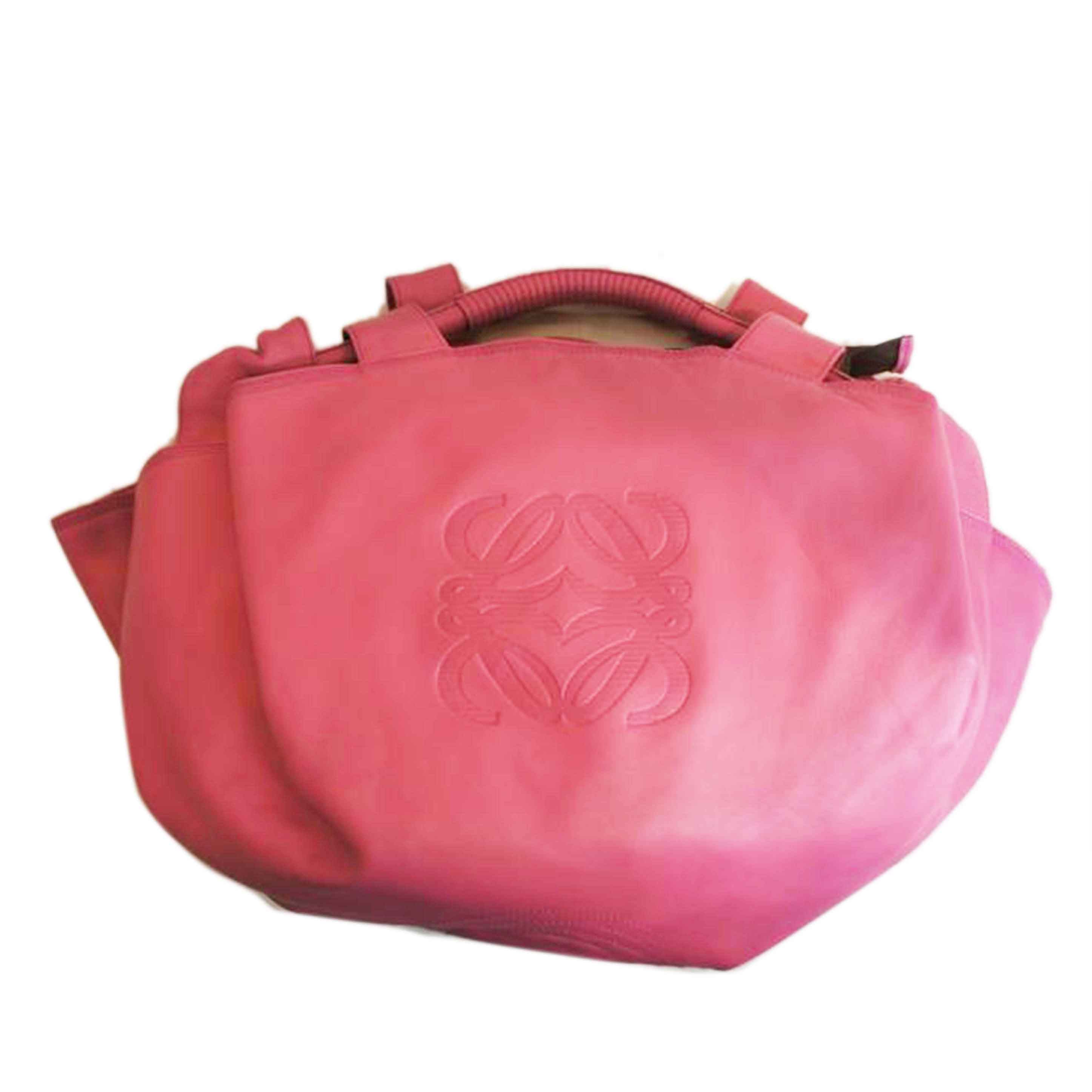 LOEWE ロエベ/ナッパアイレレザーピンクアナグラムロゴ//Aランク/92