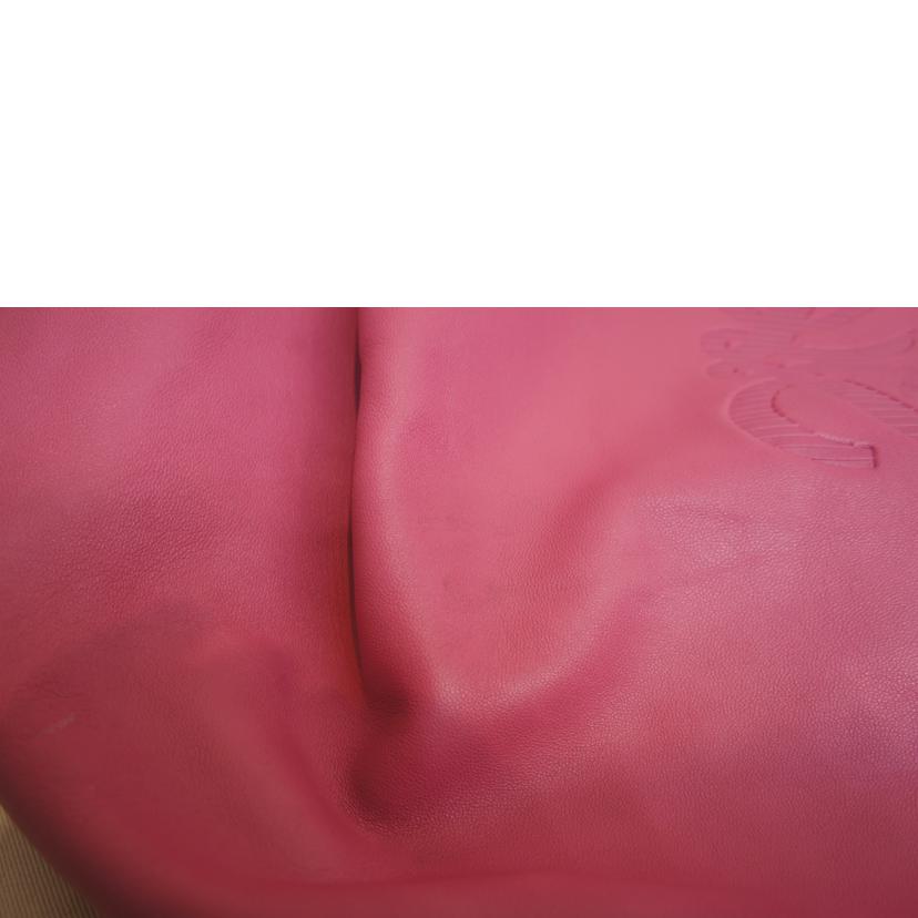 LOEWE ロエベ/ナッパアイレレザーピンクアナグラムロゴ//Aランク/92