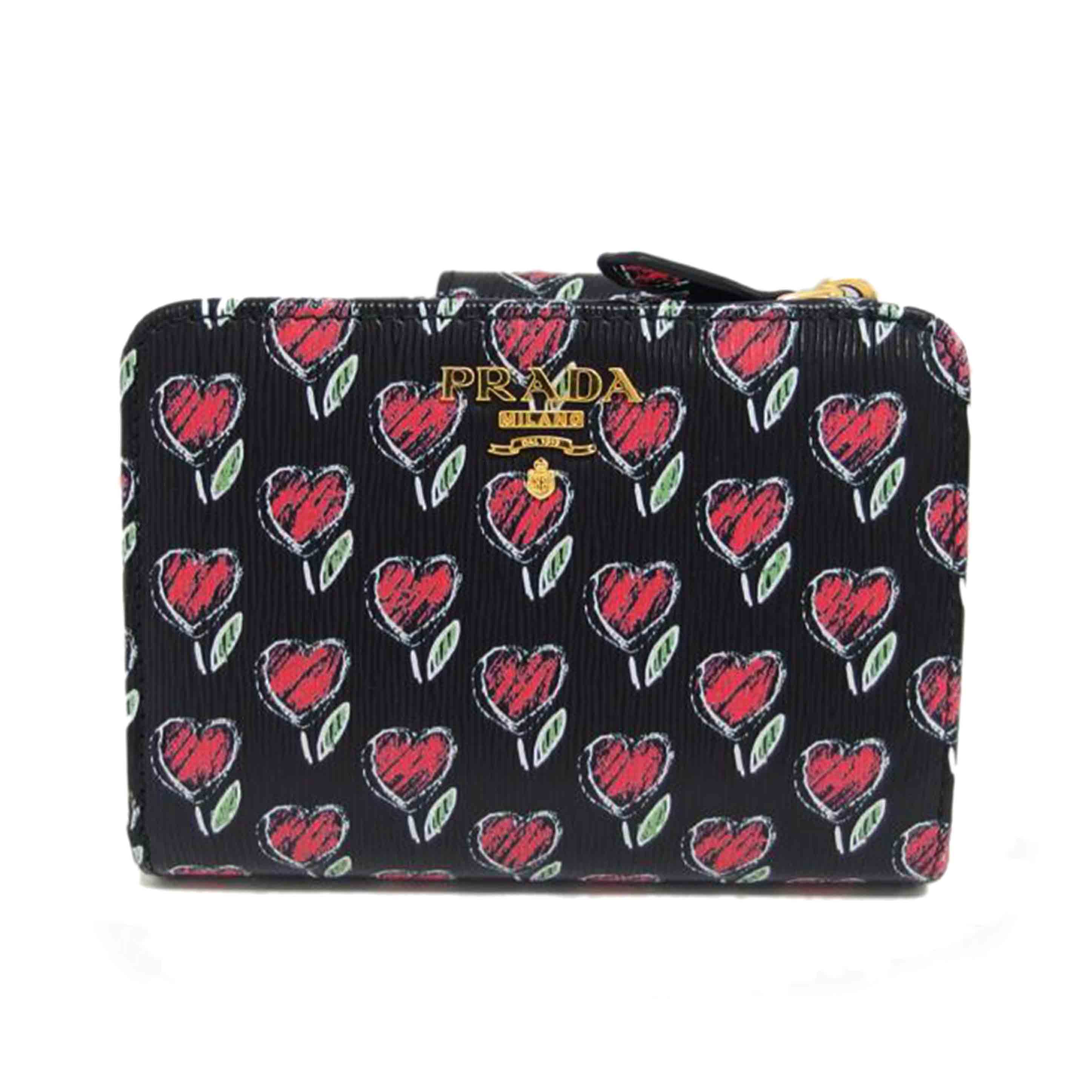 PRADA プラダ/L字ジップ二つ折りコンパクト財布/チューリップ/ML018//107/ABランク/04