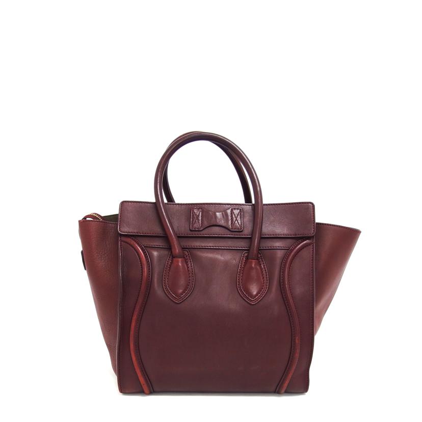CELINE セリーヌ レザー ハンドバッグ/ラゲージミニショッパー/トートバッグ/ボルドー/165213HSC//Bランク/04