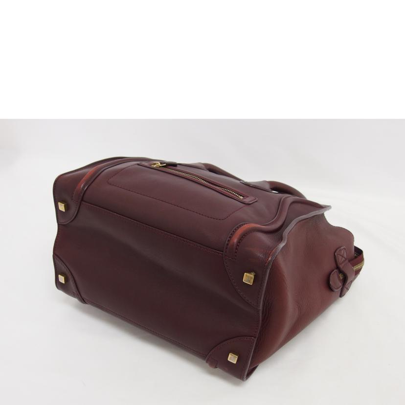 CELINE セリーヌ レザー ハンドバッグ/ラゲージミニショッパー/トートバッグ/ボルドー/165213HSC//Bランク/04