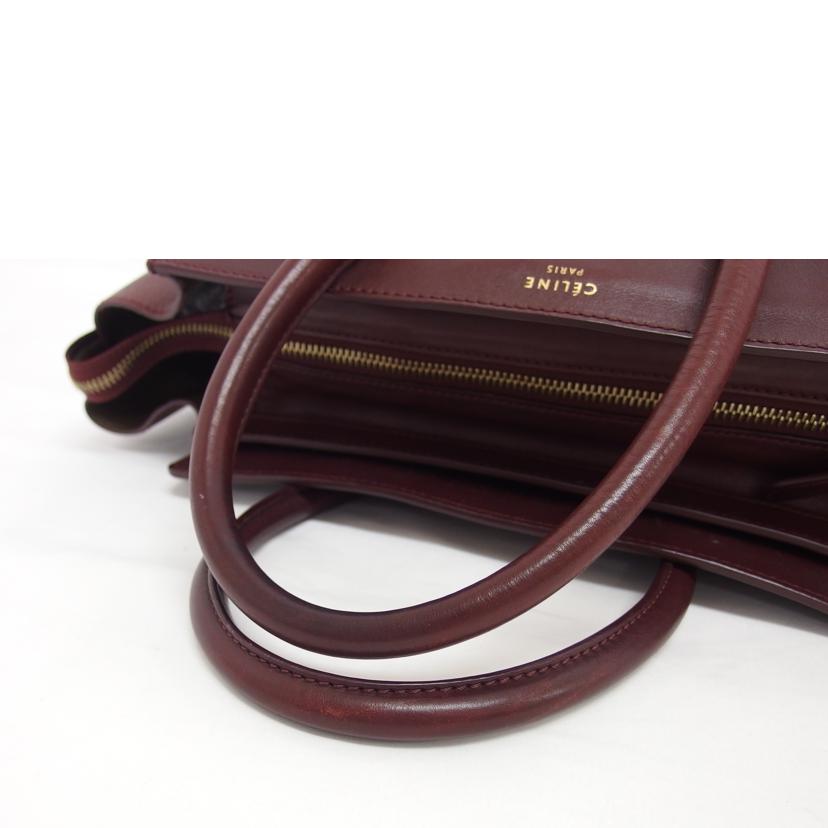 CELINE セリーヌ レザー ハンドバッグ/ラゲージミニショッパー/トートバッグ/ボルドー/165213HSC//Bランク/04