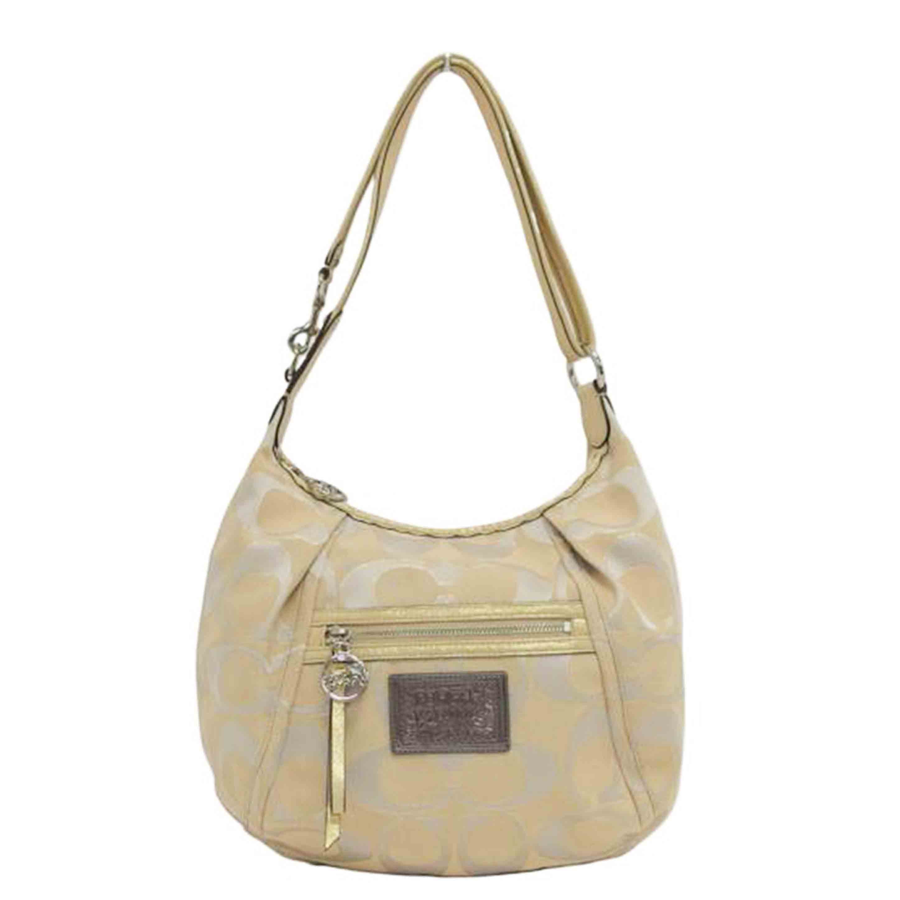 COACH コーチ ワンショルダーバッグ サテン ベージュ/ポピーシグネチャー/2WAYショルダーバッグ/F16376//H12**/ABランク/04