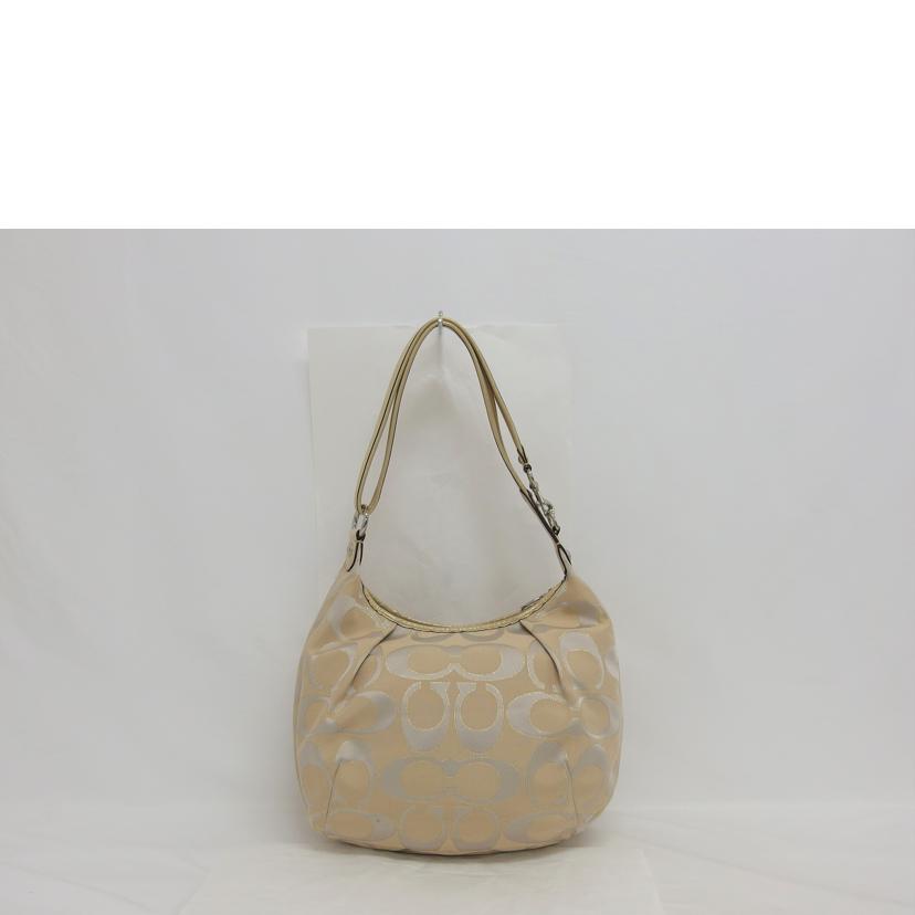 COACH コーチ ワンショルダーバッグ サテン ベージュ/ポピーシグネチャー/2WAYショルダーバッグ/F16376//H12**/ABランク/04