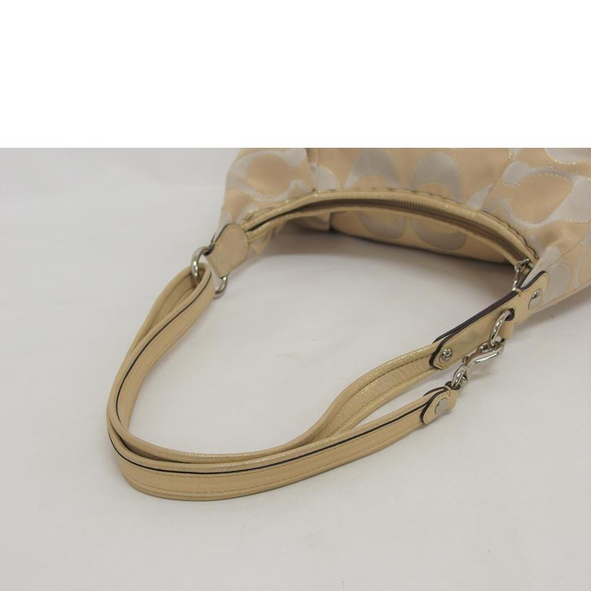 COACH コーチ ワンショルダーバッグ サテン ベージュ/ポピーシグネチャー/2WAYショルダーバッグ/F16376//H12**/ABランク/04