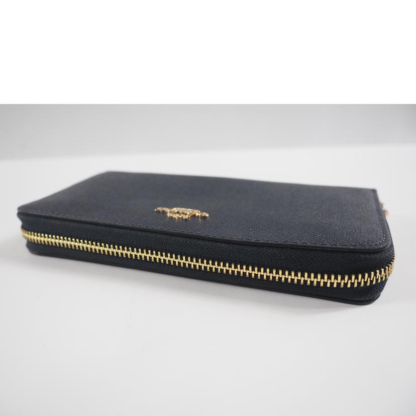 COACH コーチ/ラウンドZIP長財布/レザー/紺/C3441//Aランク/79
