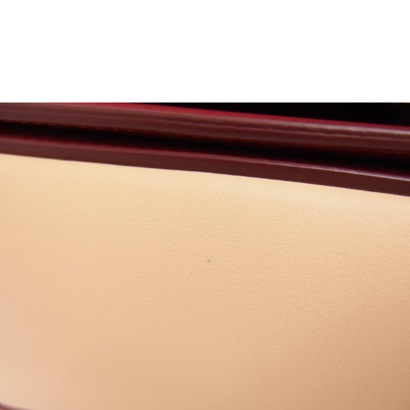 CELINE セリーヌ カーフレザー 肩掛けバッグ ベージュ レッド/フレームショルダーバッグ/180263AQO//Aランク/04