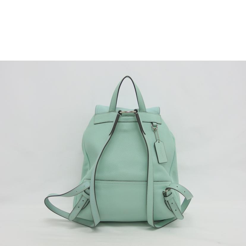 COACH コーチ/ターンロック/レザーリュック/グリーンクリーム/37582//M1580/Bランク/04