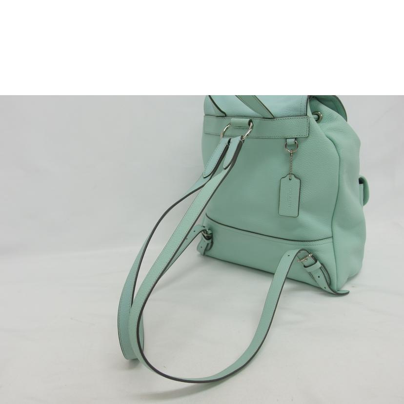 COACH コーチ/ターンロック/レザーリュック/グリーンクリーム/37582//M1580/Bランク/04