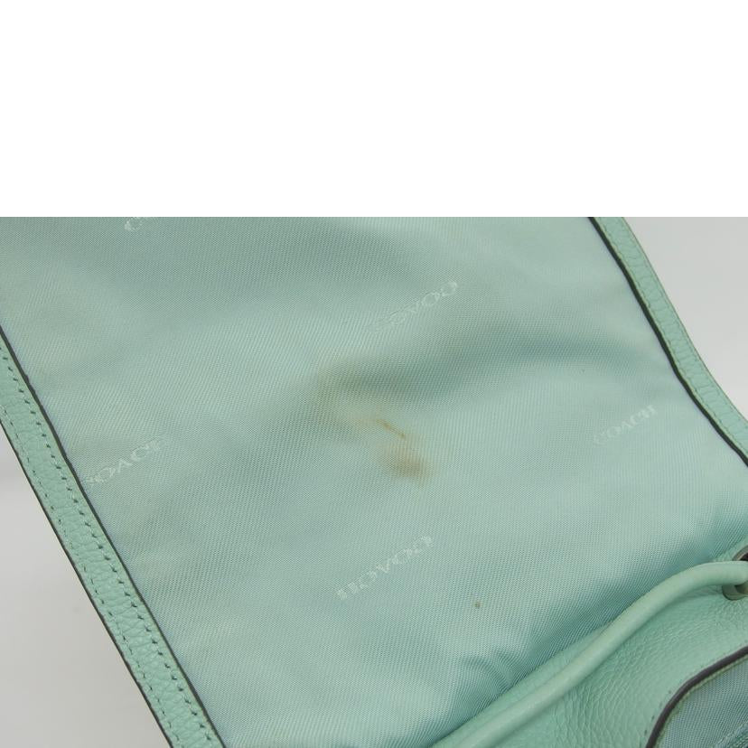 COACH コーチ/ターンロック/レザーリュック/グリーンクリーム/37582//M1580/Bランク/04